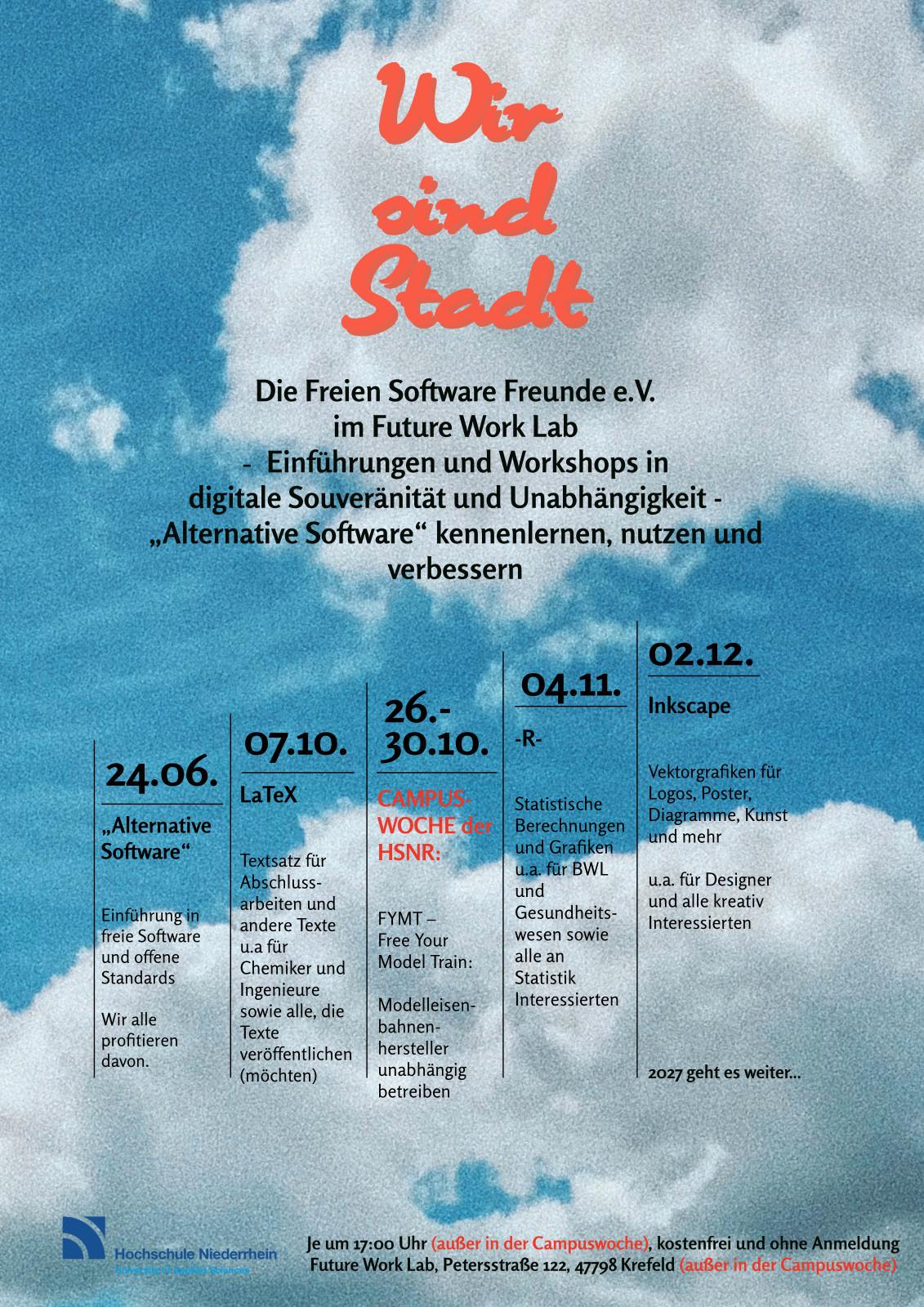 FSF meets FWL - Plakat mit dem Programm für 2026